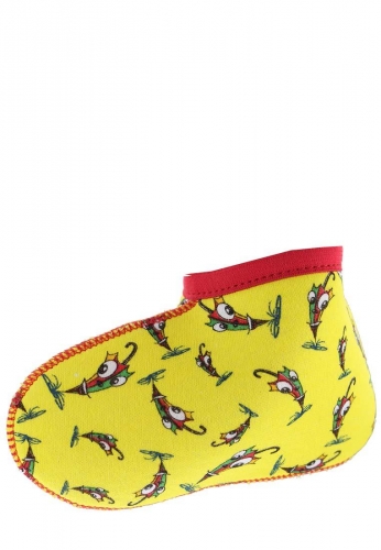 Gummistiefel Socke gelb f�r Kinder, Baumwolle, dreilagig kaschiert im Kinderdesign