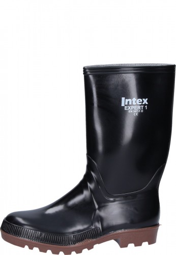 Expert black -  schwarzer Berufs-Gummistiefel nach DIN EN 347 mit Holzinnensohle 