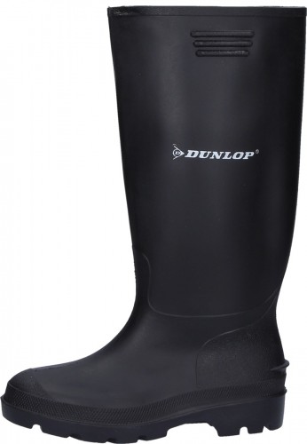 Schwarzer preiswerter Gummistiefel aus PVC  von Dunlop f�r den Arbeits u. Freizeitbereich  