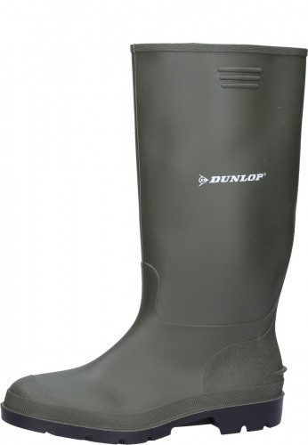 Gr�ner preiswerter Gummistiefel aus PVC  von Dunlop f�r den Arbeits u. Freizeitbereich  