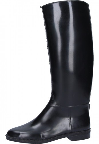 Schwarzer preisg�nstiger Reitstiefel Ascot ( Gummistiefel ) in einfacher Ausf�hrung f�r Anf�nger 