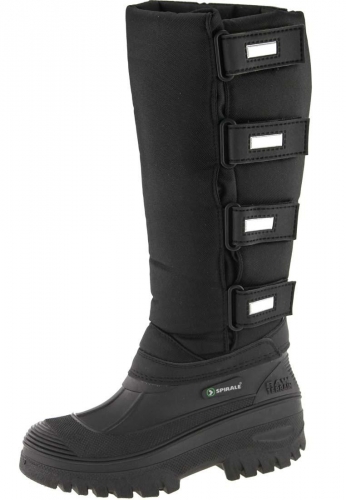 Thermo Reitstiefel mit wasserdichtem Fussteil aus PVC der Marke Spirale in Farbe schwarz