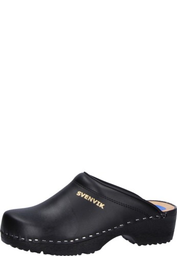PU Clog aus Leder mit klassischen Blockabsatz an der Clog Oberseite unisex, offen
