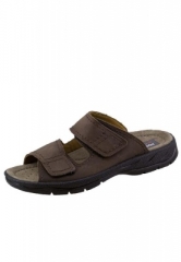 Jomos - Pantolette aus Leder  - cappucino - die Sommer Sandale mit Lederfussbett und Klettverschluss