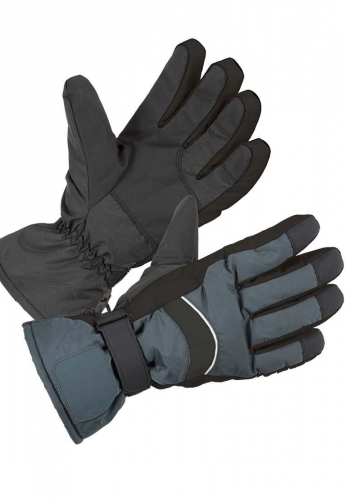 Ski-Handschuh aus 100% Taslan - gummierte Innenseite -  in schwarz