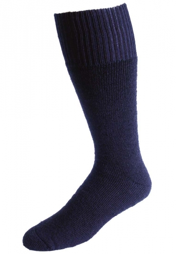 Warmer Vollpl�sch-Strumpf von NORDPOL aus Wolle/Polyester-Mischgewebe in marine