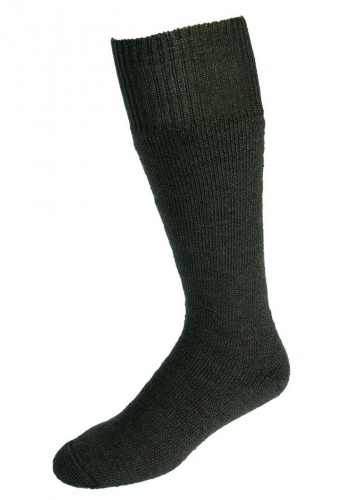 Warmer Vollpl�sch-Strumpf von NORDPOL aus Wolle/Polyester-Mischgewebe in gr�n