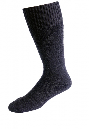 Warmer Vollpl�sch-Strumpf von NORDPOL aus Wolle/Polyester-Mischgewebe in grau