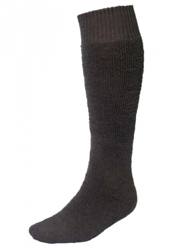 Warmer Vollpl�sch-Strumpf "extra lang"von NORDPOL aus Wolle/Polyester-Mischgewebe in gr�n