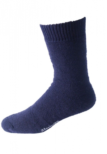Warme Vollpl�sch-Socke von NORDPOL aus Wolle/Polyester-Mischgewebe in marine