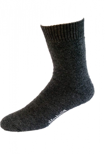 Warme Vollpl�sch-Socke von NORDPOL aus Wolle/Polyester-Mischgewebe in grau