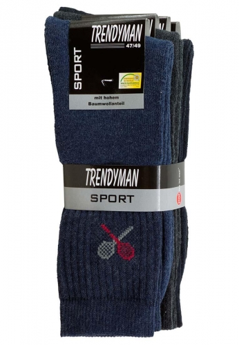 Hochwertige Mischgewebe-Socken - Trendyman Sport - farblich sortiert - 4er Pack