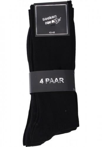 Hochwertige Mischgewebe-Socken - Trendyman, ohne Gummi - schwarz - 4er Pack