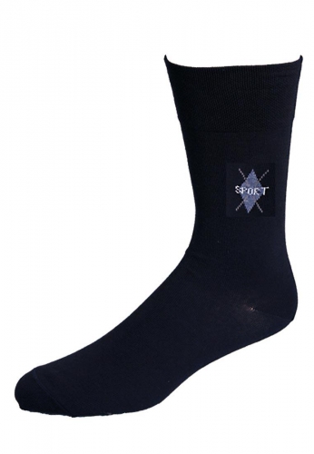Modische Socke f�r jeden Anla� mit Sport-Muster - Mischgewebe Baumwolle/Polyamid in marine
