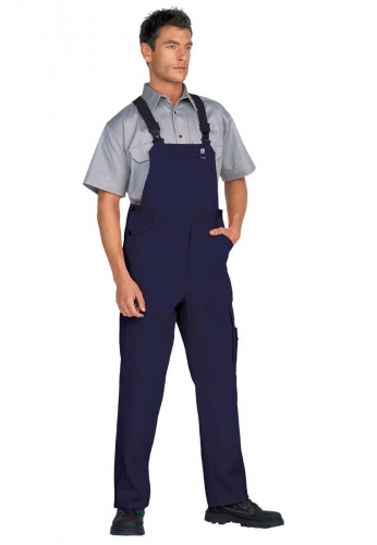 Hochwertige Latzhose in hydronblau, 100% Baumwolle - 285g/m�