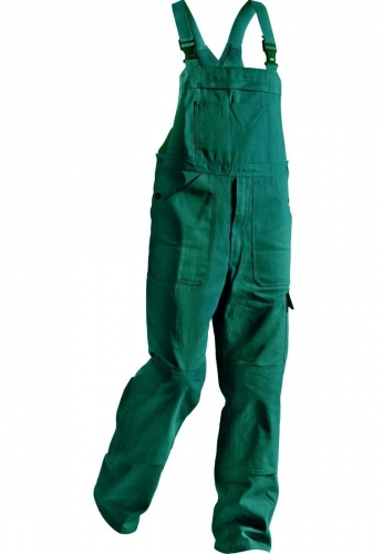 Hochwertige Latzhose in gr�n, 100% Baumwolle - 285g/m�