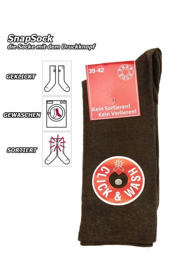 SnapSock brown - die Socke mit dem Clou .. Klicken, Waschen, Sortiert .. genial, einfach, innovativ