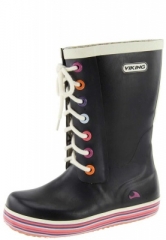 Kinder und Jugend Gummistiefel - RETRO SPRINKLE JUNIOR black - der trendige Viking Gummistiefel im Partnerlook