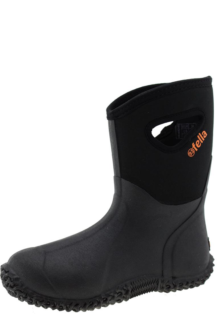 Damen Outdoorstiefel -EASYWALKER SHORT black- der fella Gummistiefel mit  Gardening Sohle