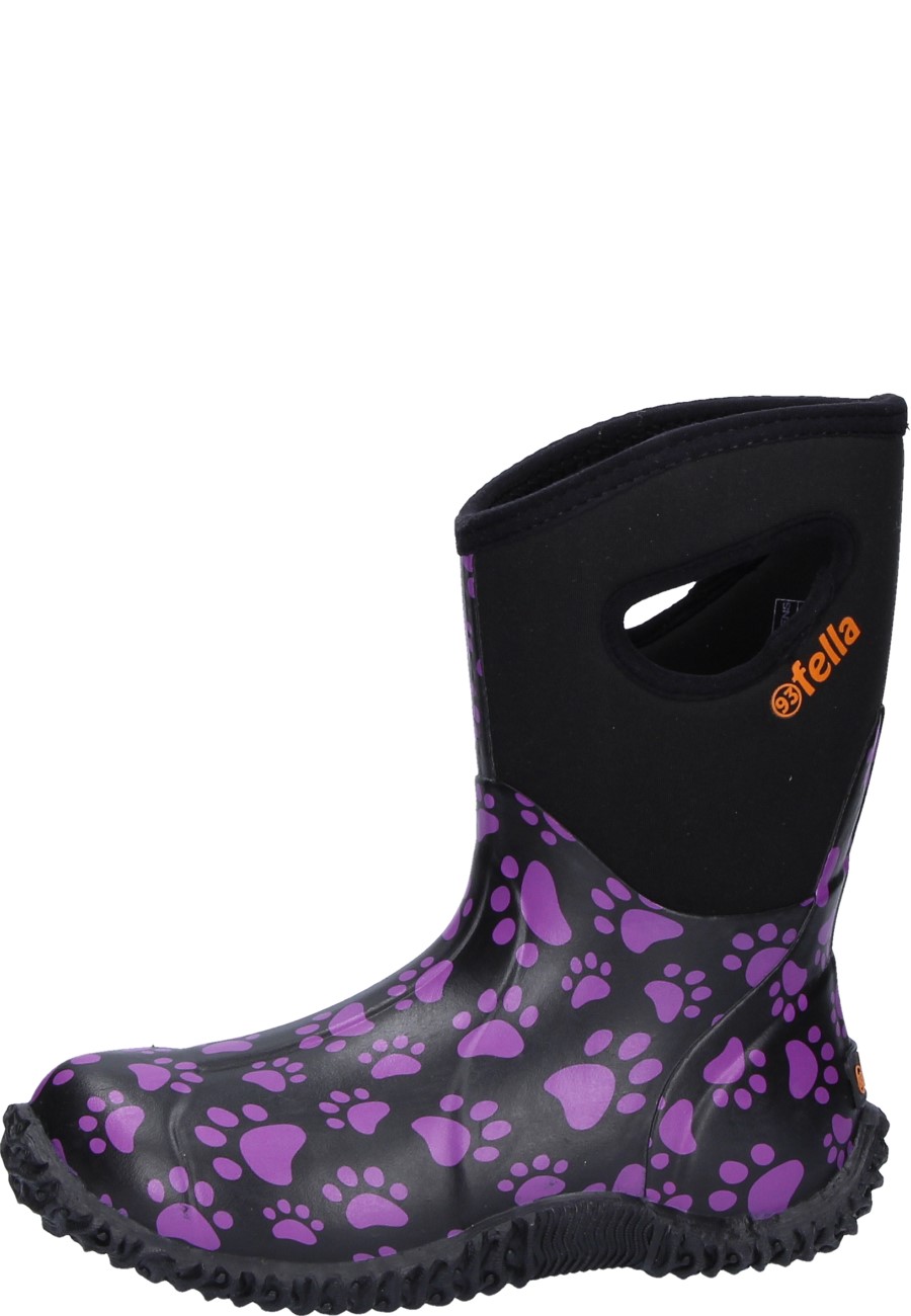 Kurzer Outdoorstiefel -MICKEY MID black- fella Gummistiefel mit  Neoprenschaft und Gardening Sohle