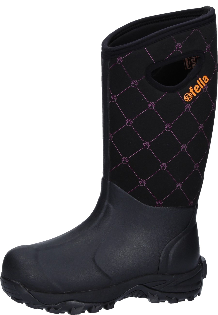 purple neopren gummistiefel damen fella