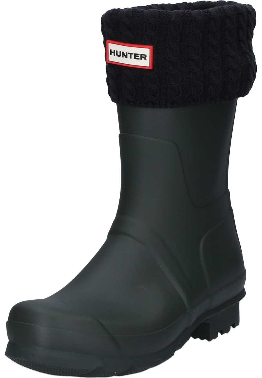Hunter halbhohe Gummistiefel Socken RECYCLED MINI CABLE BOOT SOCK black