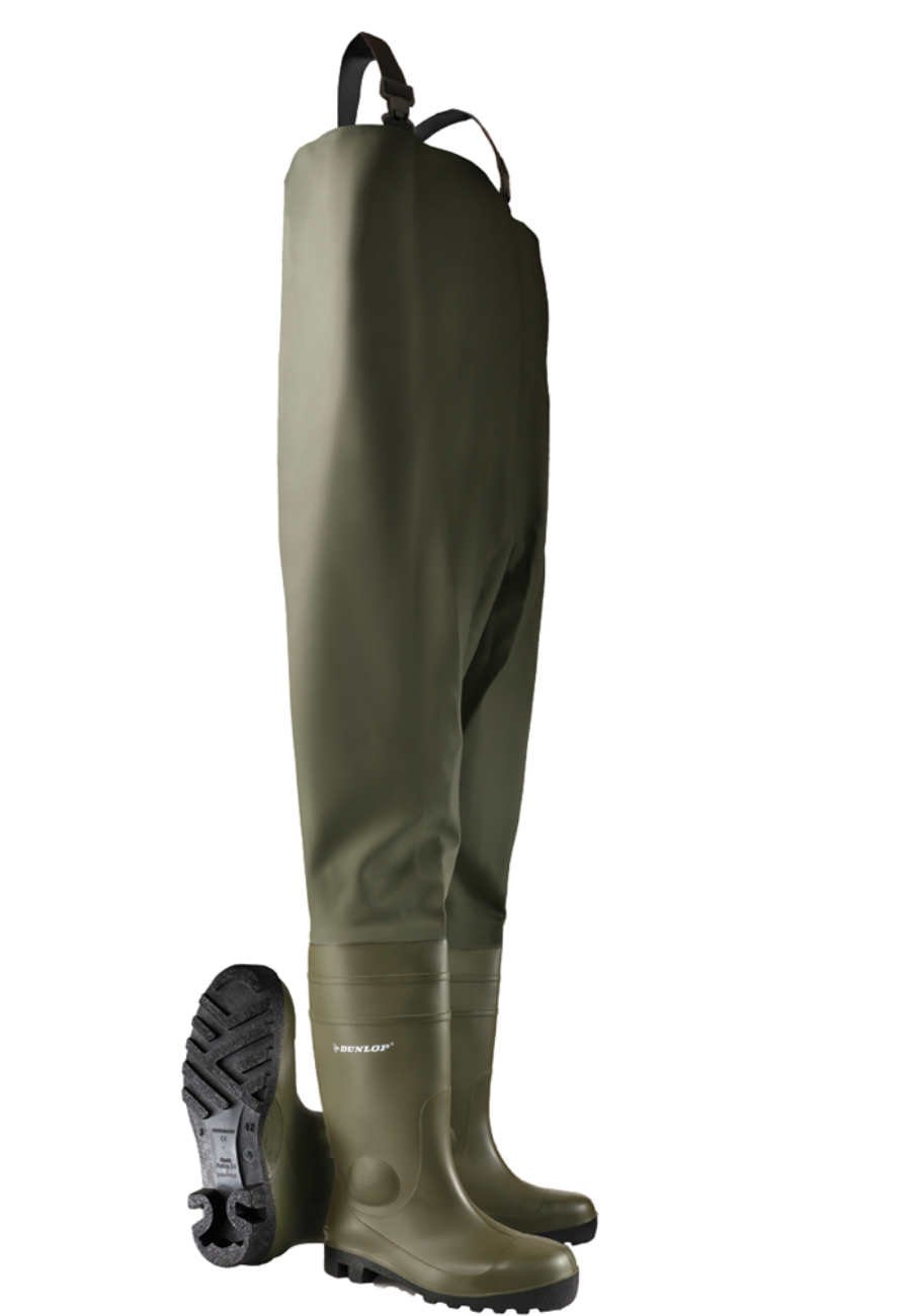 S5 Wathose -Dunlop PROTOMASTER mit Stahlkappe und Trittschutz